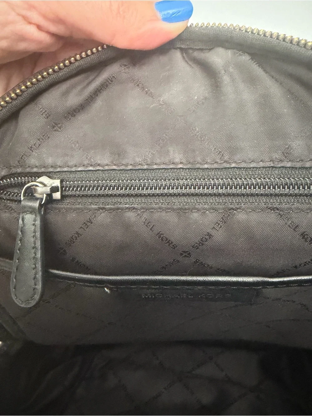 Michael Kors Black/ Grey Studded Medium Backpack